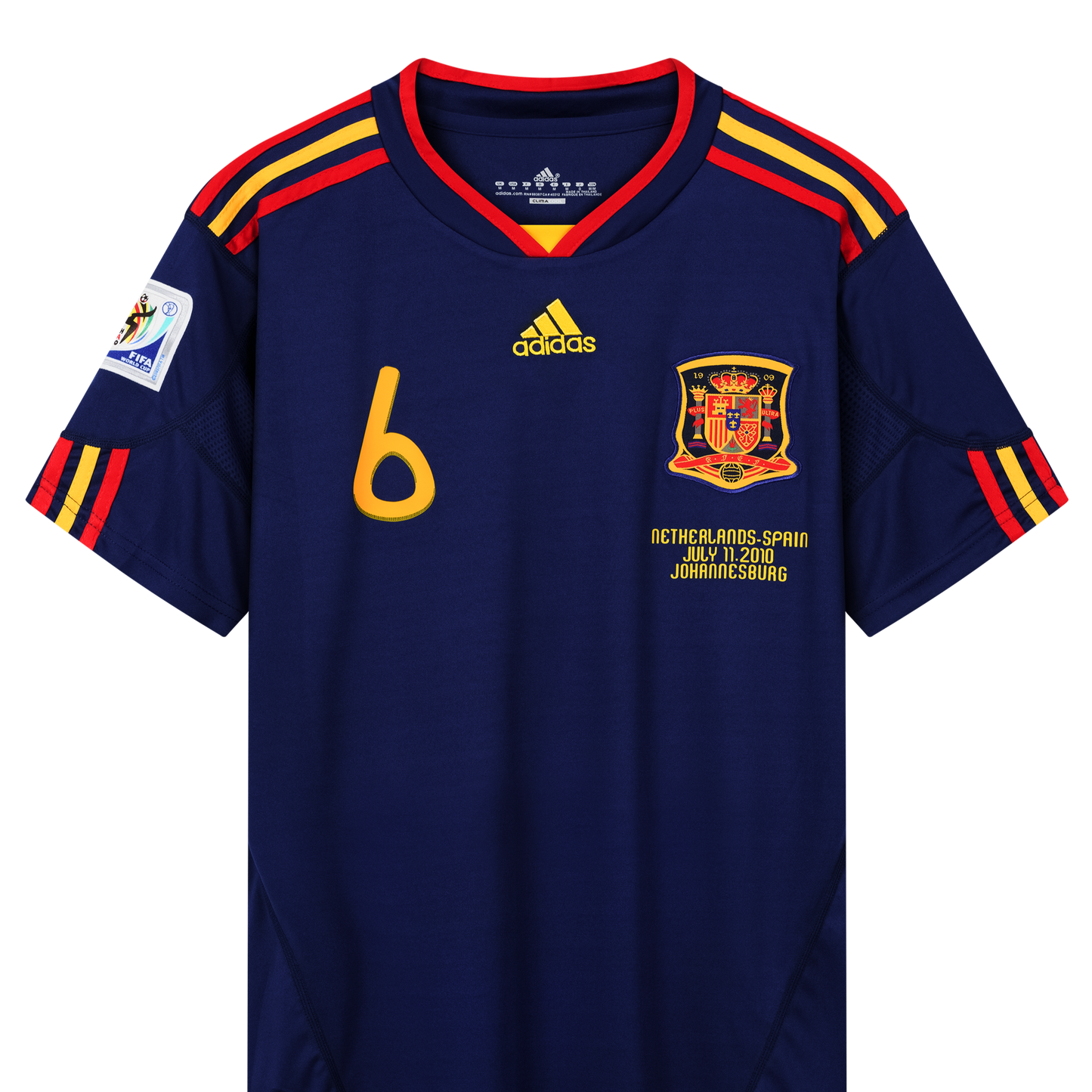 RFEF Spanien 2010, Auswärts-Trikot, 6 Andrés Iniesta