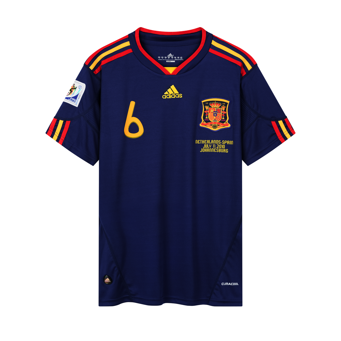 RFEF Spanien 2010, Auswärts-Trikot, 6 Andrés Iniesta