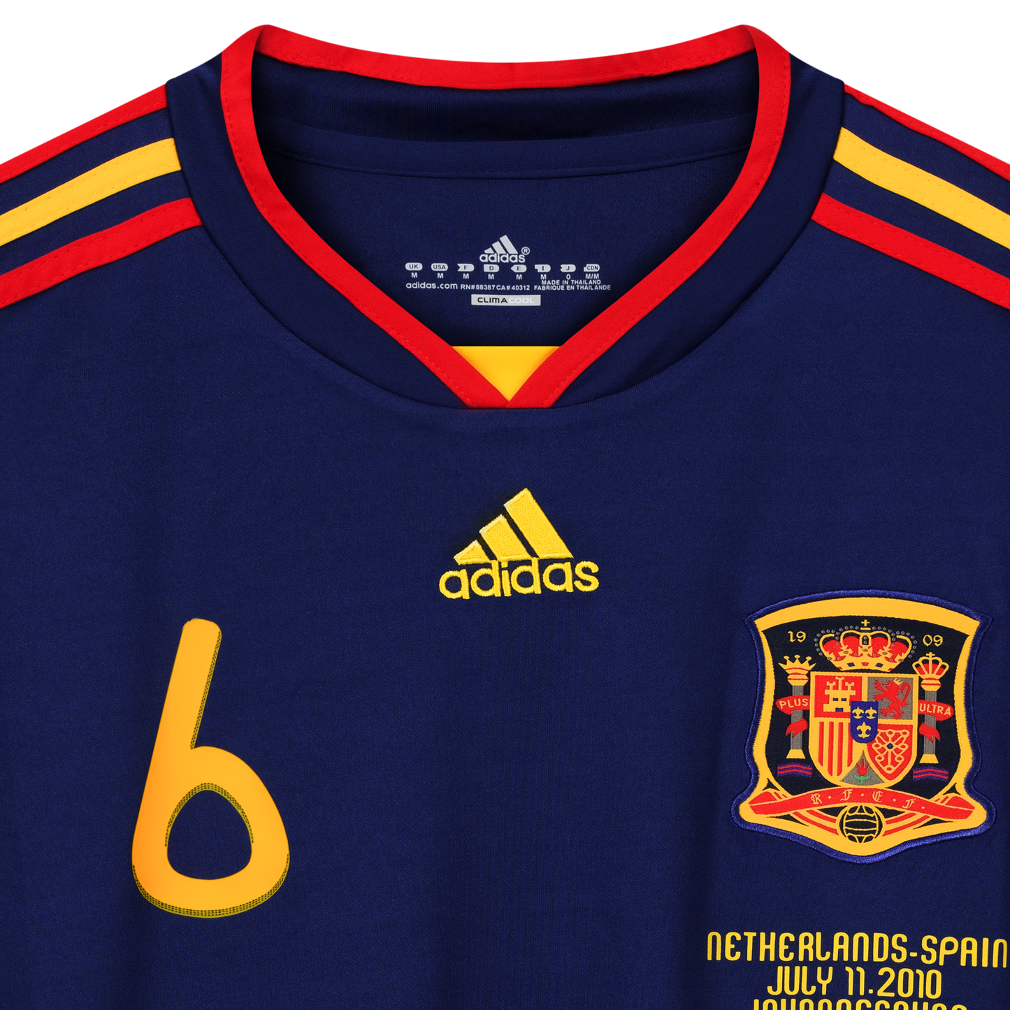 RFEF Spanien 2010, Auswärts-Trikot, 6 Andrés Iniesta